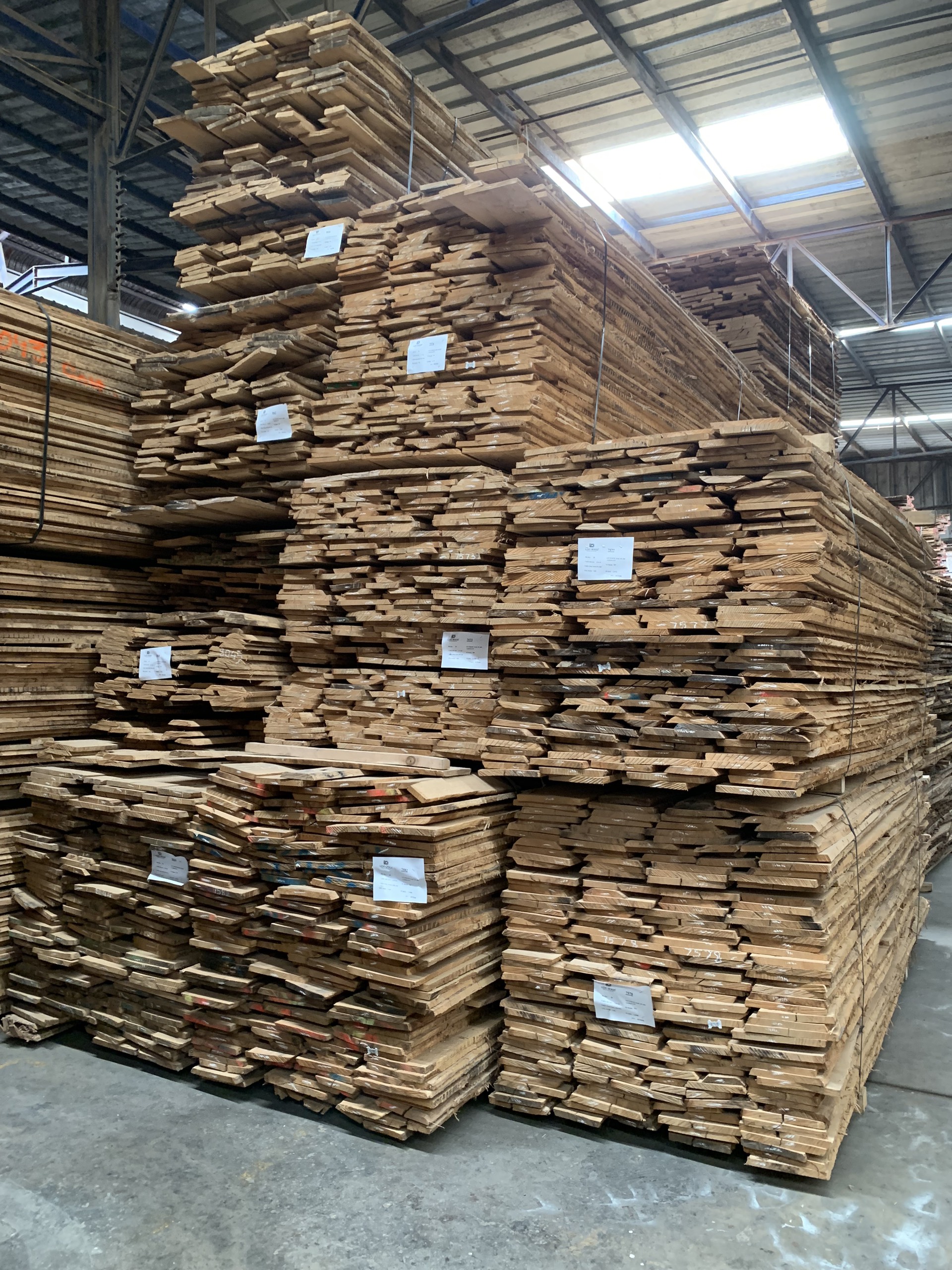 white oak plank piles