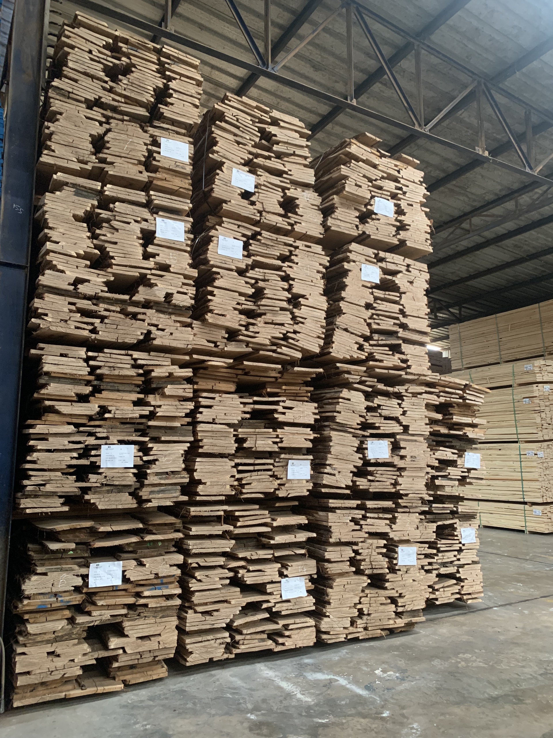 white oak plank piles