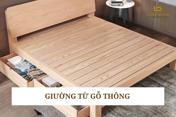 Giường từ gỗ thông