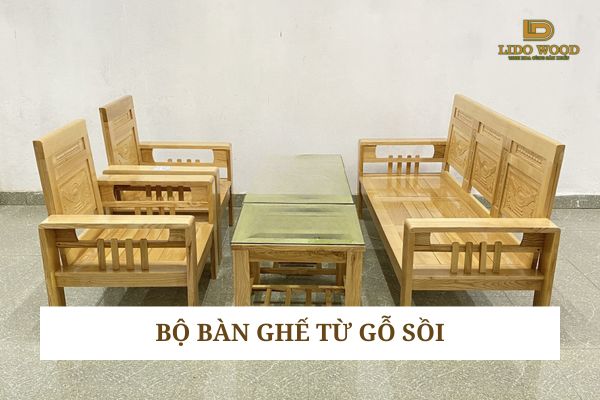 Bộ bàn ghế từ gỗ sồi
