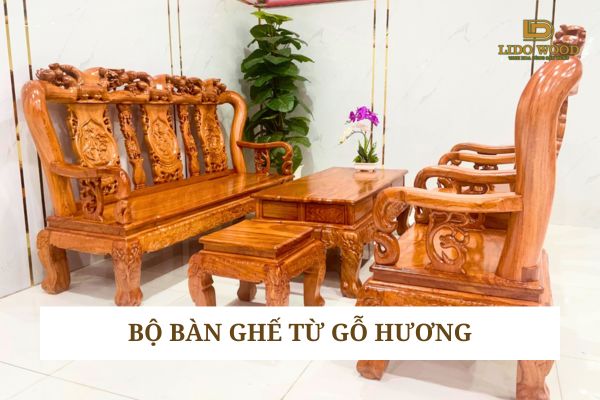Bộ bàn ghế từ gỗ hương