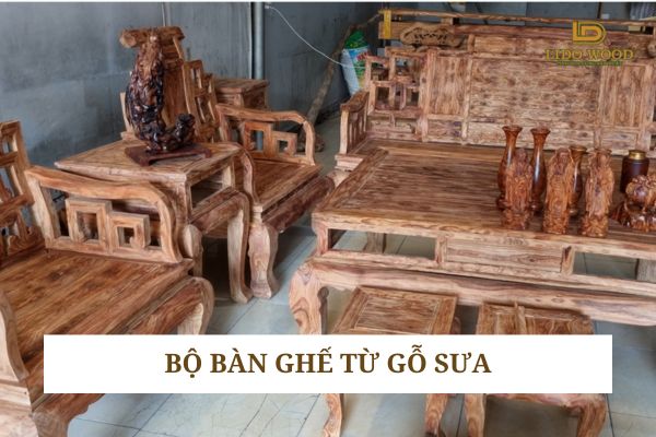 Bộ bàn ghế từ gỗ sưa