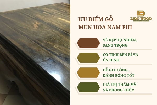 Ưu điểm của gỗ Mun Hoa