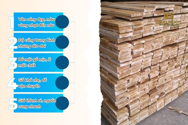 Đặc điểm của gỗ keo xẻ sấy