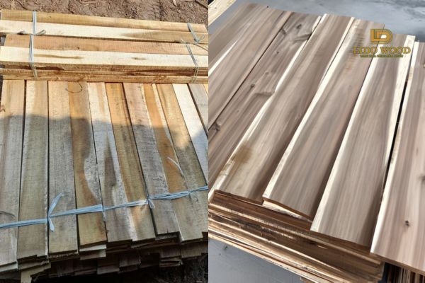 Giá gỗ tràm xẻ thanh sấy