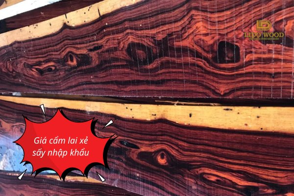 Giá cẩm lai xẻ sấy nhập khẩu